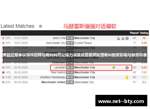 英超近期争议事件回顾与裁判判罚公信力深度反思视频助理裁判制度影响与联赛形象